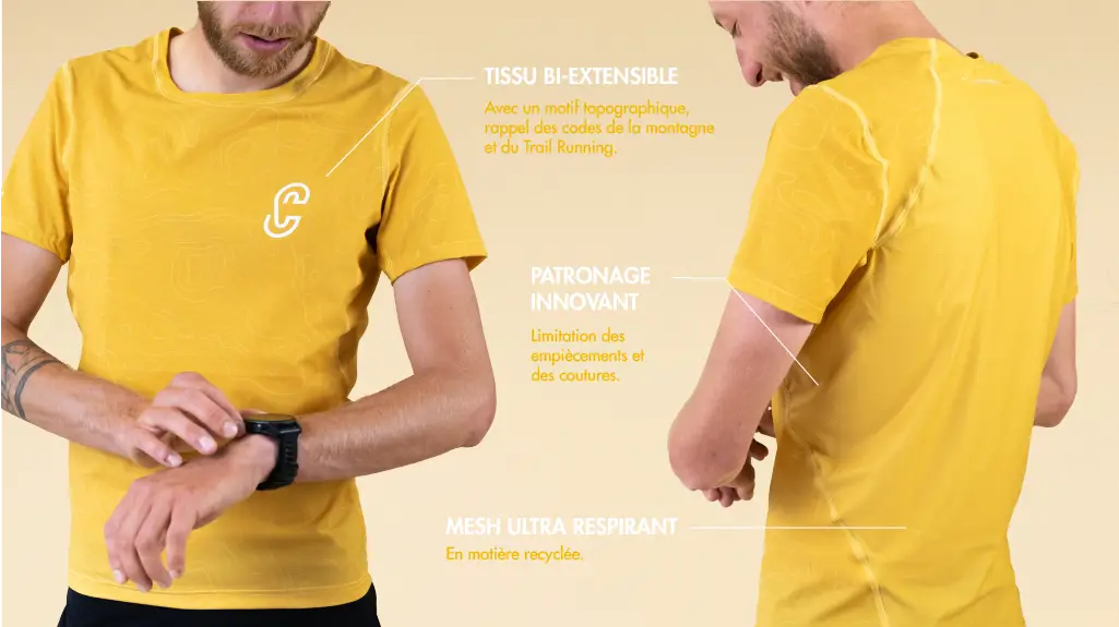 Description technique t-shirt Endorphine jaune